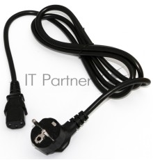 Кабель питания компьютера Hyperline PWC-IEC13-SHM-10-BK (Shucko+C13) (3x1.00), 10A, угловая вилка, 10 м 