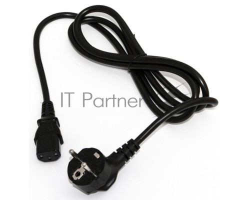 Кабель питания компьютера Hyperline PWC-IEC13-SHM-10-BK (Shucko+C13) (3x1.00), 10A, угловая вилка, 10 м 