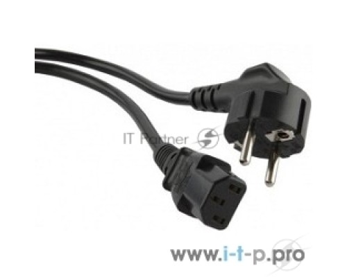 Кабель питания компьютера Hyperline PWC-IEC13-SHM-10-BK (Shucko+C13) (3x1.00), 10A, угловая вилка, 10 м 