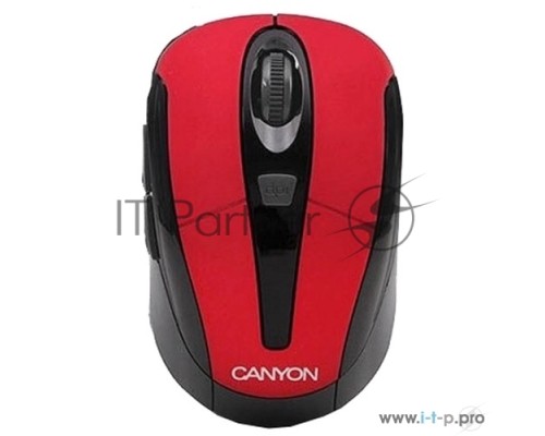 Мышь беспроводная Canyon MSO-W6 красный, 1600 dpi, радиоканал, USB, кнопки - 6