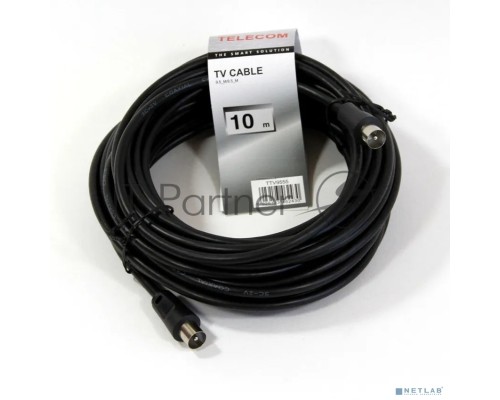 Кабель соединительный антенный 9.5mm, 75Ом,ТВ-М-->ТВ-M, 10m, Telecom (TTV9555-10M)