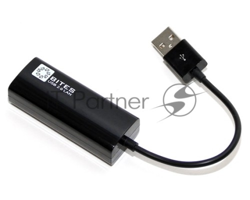 Адаптер USB Ethernet Кабель-адаптер USB2.0 -> RJ45 10/100 Мбит/с, 10см. 5bites UA2-45-02BK