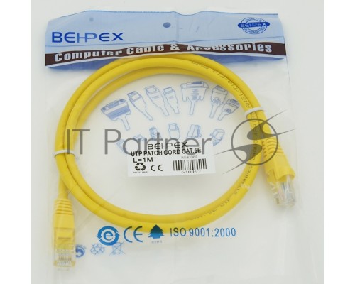 Сетевое оборудование  Patchcord molded 5E Copper 1m Yellow