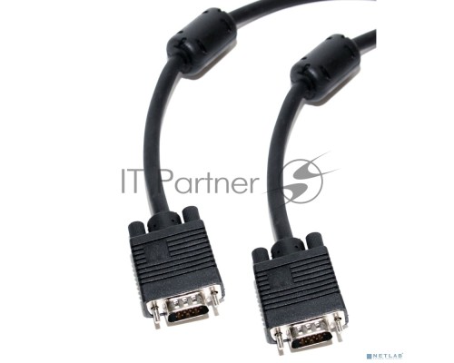 кабель для монитора VGA 15M/15M 10.0 метров, 5bites, ферритовые кольца [APC-133-100]