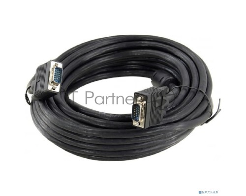 кабель для монитора VGA 15M/15M 10.0 метров, 5bites, ферритовые кольца [APC-133-100]