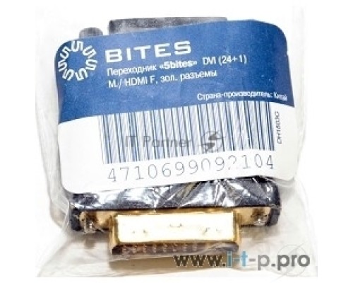 Переходник 5bites Переходник DH1803G DVI (24+1) M / HDMI F, зол.разъемы