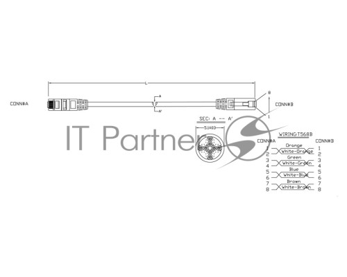 Патч-корд Hyperline U/UTP, Cat.5е, LSZH, 5 м, синий 