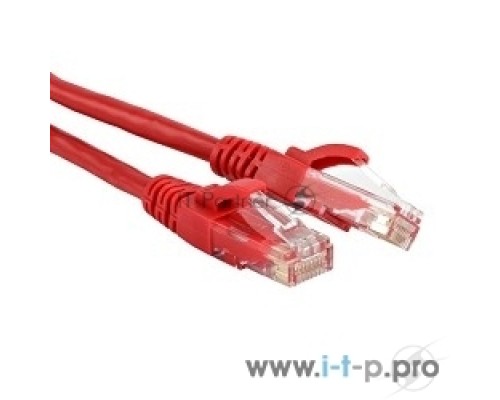 Патч-корд Hyperline U/­UTP, Cat.5e, LSZH, 0.5 м, красный 