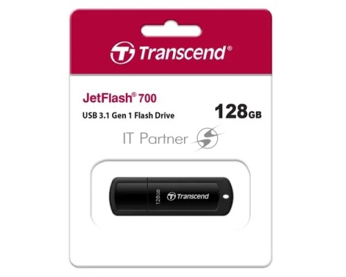 Флеш диск 128GB Transcend JetFlash 700 USB 3.0, Черный