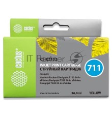 Картридж струйный Cactus CS-CZ132 (№711) желтый для HP DesignJet T120/T520 (26мл)