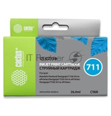 Картридж струйный Cactus CS-CZ130 №711 голубой (26 мл) для HP DesignJet T120/T520