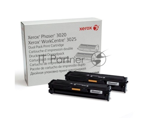 Картридж лазерный XEROX 106R03048 черный для XEROX Phaser 3020/WC 3025 (2х1500 стр)упаковка 2 шт(Channels)