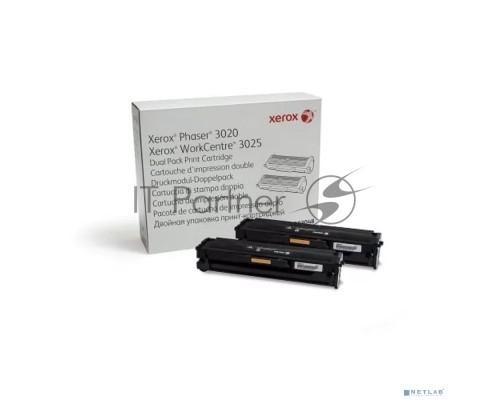 Картридж лазерный XEROX 106R03048 черный для XEROX Phaser 3020/WC 3025 (2х1500 стр)упаковка 2 шт(Channels)