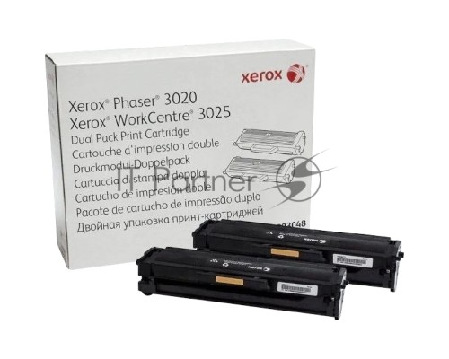 Картридж лазерный XEROX 106R03048 черный для XEROX Phaser 3020/WC 3025 (2х1500 стр)упаковка 2 шт(Channels)