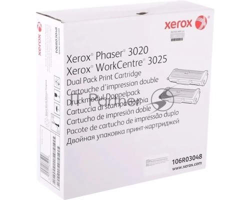 Картридж лазерный XEROX 106R03048 черный для XEROX Phaser 3020/WC 3025 (2х1500 стр)упаковка 2 шт(Channels)