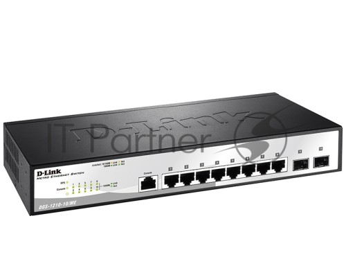 Сетевое оборудование D-Link DGS-1210-10/ME/A1A Коммутатор 2 уровня с 8 портами 10/100/1000Base-T и 2 портами 1000Base-X SFP 