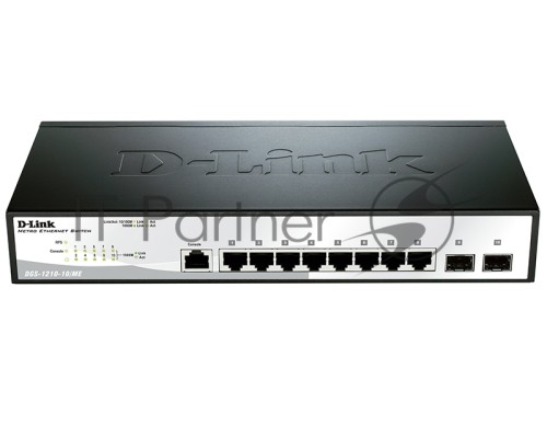 Сетевое оборудование D-Link DGS-1210-10/ME/A1A Коммутатор 2 уровня с 8 портами 10/100/1000Base-T и 2 портами 1000Base-X SFP 