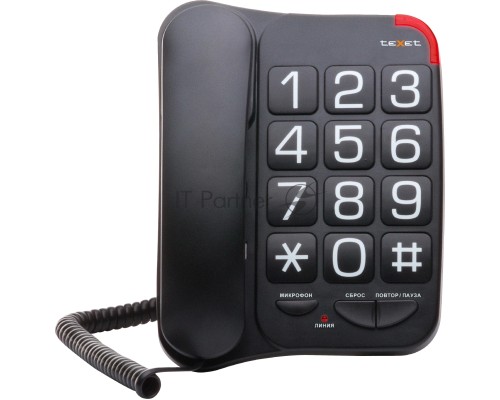 Телефон проводной TELEPHONE TX-201 BLACK TEXET