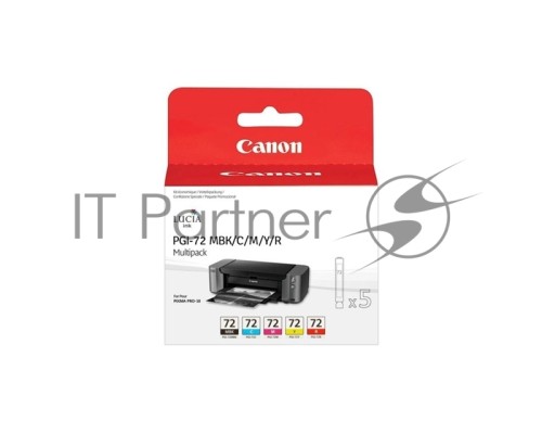 Картридж CANON PGI-72 MBK/C/M/Y/R MULTIPACK (1640 стр. 13 мл) для CANON PRO-10