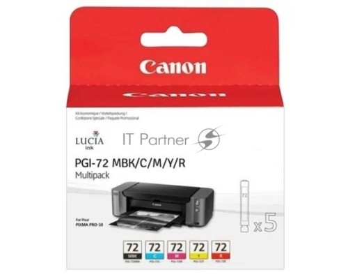 Картридж CANON PGI-72 MBK/C/M/Y/R MULTIPACK (1640 стр. 13 мл) для CANON PRO-10