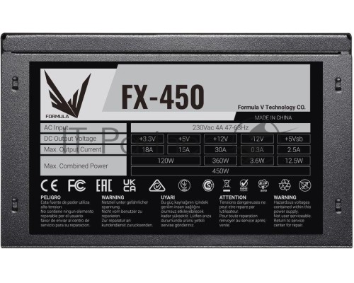 Блок питания Formula ATX 450W FX-450 (24+4+4pin) 120mm fan 3xSATA RTL