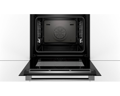 Встраиваемая электрическая духовка Bosch  59.5x59.5x54.8 см, 71л, дисплей, 10 режимов, EcoClean, телескоп. на 1 уровне, 3 стекла, черный