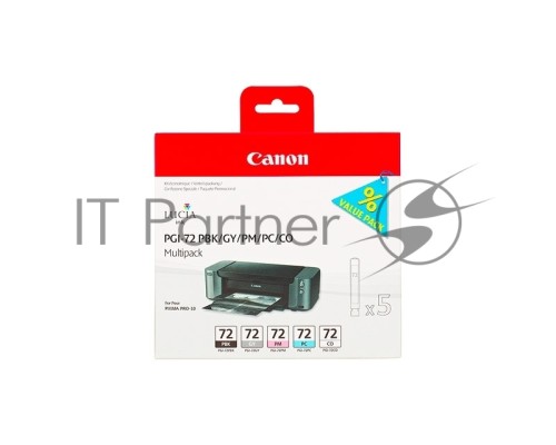 Картридж CANON PGI-72 PBK/GY/PM/PC/CO Multi Pack (510 стр. 5 шт по 14 мл) для Canon PIXMA PRO-10, PRO-10S