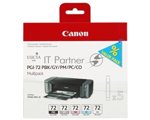 Картридж CANON PGI-72 PBK/GY/PM/PC/CO Multi Pack (510 стр. 5 шт по 14 мл) для Canon PIXMA PRO-10, PRO-10S