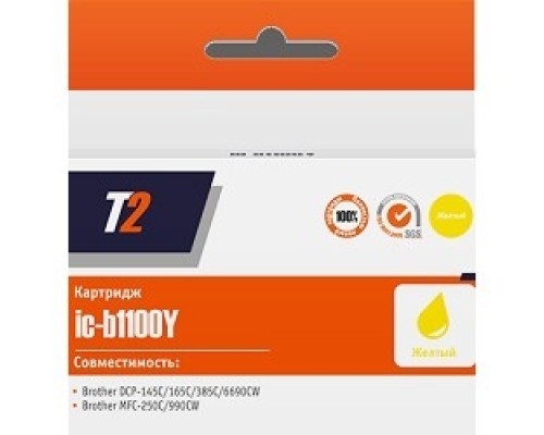 [Расходные материалы] T2 LC-1100Y/LC-980Y Картридж для Brother DCP-145C/165C/185C/365CN/375CW/385C/395CN/585CW,J715W,6690CW,MFC-250C/290C/490CW/J790CW/990CW, желтый