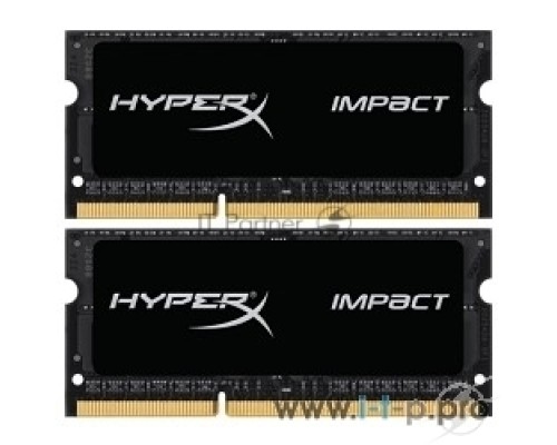 Модуль памяти Kingston SO-DIMM DDR3 16GB Kit 2x8Gb HX318LS11IBK2/16 {PC3-15000, 1866MHz, 1.35V, HyperX Impact Black Series}