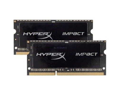 Модуль памяти Kingston SO-DIMM DDR3 16GB Kit 2x8Gb HX318LS11IBK2/16 {PC3-15000, 1866MHz, 1.35V, HyperX Impact Black Series}