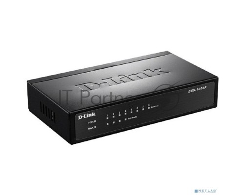 Сетевое оборудование D-Link DES-1008P/C1A Коммутатор 8 портовый 10/100, 4 порта c поддержкой PoE 802.3af