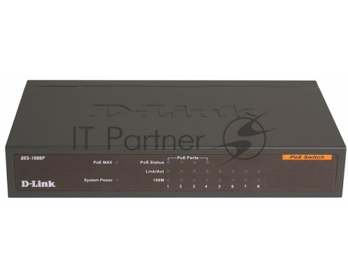 Сетевое оборудование D-Link DES-1008P/C1A Коммутатор 8 портовый 10/100, 4 порта c поддержкой PoE 802.3af