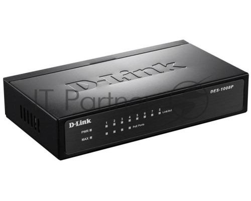 Сетевое оборудование D-Link DES-1008P/C1A Коммутатор 8 портовый 10/100, 4 порта c поддержкой PoE 802.3af