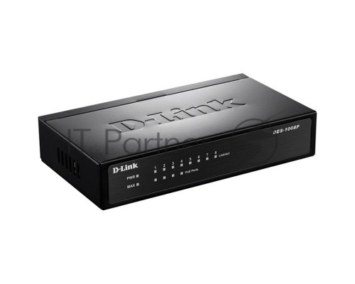 Сетевое оборудование D-Link DES-1008P/C1A Коммутатор 8 портовый 10/100, 4 порта c поддержкой PoE 802.3af