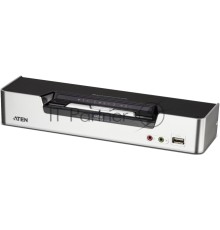 Переключатель, электрон., KVM+Audio+USB 2.0,  1 user USB+2xDVI =)  2 cpu USB+4xDVI, со шнурами USB/DVI Dual Link 2х1.8м.+DVI Dual Link 2х1.8м., 2560x1600, настол., исп.спец.шнуры, без OSD, некаскад, 2-PORT USB 2.0 DVI DUAL VIEW KVMP SWITCH