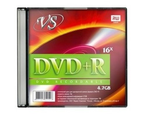 [Диск] Диски VS DVD+R 4.7Gb, 16x, Slim Case 5шт.(620519)