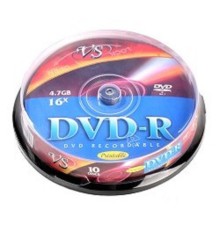 Диски DVD-R VS 4.7Gb, 16x, Cake Box 10шт. (20410)