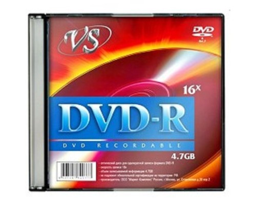 [Диск] Диски VS DVD-R 4.7Gb, 16x, Slim Case 5шт. (620397)