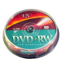 Диски VS DVD+RW 4.7Gb, 4x, Cake Box 10шт.(620632)