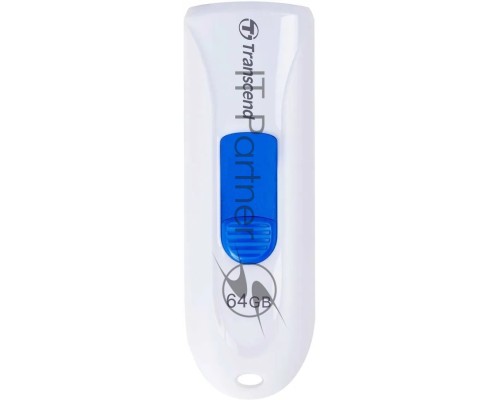 Флеш диск 64GB Transcend JetFlash 790, USB 3.0, Белый/Синий