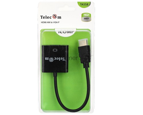 Переходник Telecom Кабель-переходник (TA558) HDMI(M) -> VGA(F) 6937510859436 /6926123463055 