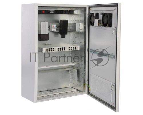 Шкаф настенный ЦМО ШТВ-Н-6.6.3-4ААА 6U 600x330мм пер.дв.стал.лист несъемные бок.пан. 57кг серый
