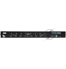 Переключатель-KVM 8-портовый, VGA/SVGA/DVI+KBD+MOUSE, 1) 8 компьютеров/блоков/портов/port USB, без шнуров, (19
