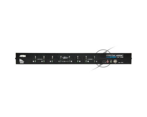 Переключатель-KVM 8-портовый, VGA/SVGA/DVI+KBD+MOUSE, 1) 8 компьютеров/блоков/портов/port USB, без шнуров, (19
