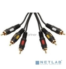 Кабель Rexant (17-0212) Шнур 3RCA Plug - 3RCA Plug  1.5М  (GOLD)