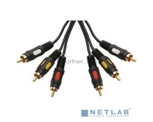 Кабель Rexant (17-0212) Шнур 3RCA Plug - 3RCA Plug  1.5М  (GOLD)