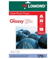 LOMOND 0102143  Фотобумага односторонняя глянцевая А4, 170г/м2, 25 листов