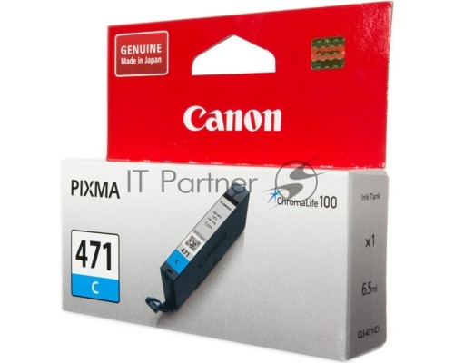 Картридж Canon CLI-471C (0401C001) голубой, 7 мл, до 311 стр. A4, для PIXMA MG5740/MG6840/MG7740/ TS5040/TS6040/TS8040/TS9040 (CLI471C)
