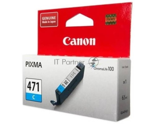Картридж Canon CLI-471C (0401C001) голубой, 7 мл, до 311 стр. A4, для PIXMA MG5740/MG6840/MG7740/ TS5040/TS6040/TS8040/TS9040 (CLI471C)